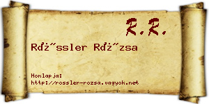 Rössler Rózsa névjegykártya